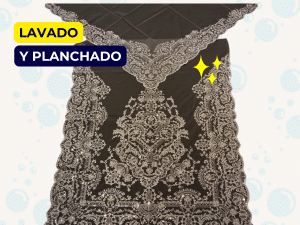 JUEGO DE MANTELETA Y DELANTAL DE FALLERA